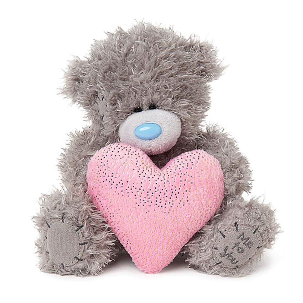 7" Holding Large Pink Padded Heart Me to You Bear Extra Image 2